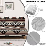 Western Aztec Armless Futon Cover Navajo Southwestern Ethnic Stretch Armless Sofa Slipcover with Elastic Bottom Washable Couch Covers for Sofa Decor