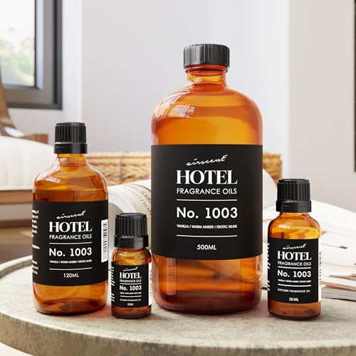 AirScent Hotel Diffuser Oil No. 1003 - Vanilla Warm Amber Musk - 10 mL | Asian Garden Hotel Scent - Premium Fragrance Oil for Ultrasonic and Waterless Diffusers and Crafting - .34 fl oz Bottle
