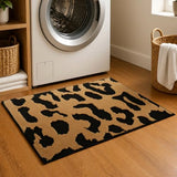 Leopard Entryway Rugs 2x3: Washable Non Slip Cheetah Rug