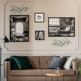 Zhengmy 2 Pieces Metal Tree Leaf Wall Decor Vine Olive Branch Leaf Wall Art Living Room, Hallway Wall Decor Outdoor Decoration(Gradient Green)