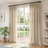 Blackout Industrial Curtain Rods for Windows, 1 Inch Pipe Wrap Around Indoor/Outdoor Room Divider Curtain Rods, 72-144 Inch, Black