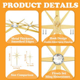 4 Pcs Star Wall Art for Home Decor Living Room Bedroom Office Metal 3D,Bling,with Hanging Hook Starburst Midcentury Sculpture Retro Gallery Accent Celestial -Gold 16.5in/9.4in