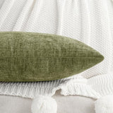 HWY 50 Throw Pillow Cover 12x20 Inch Soft Chenille Sage Green Pack of 2