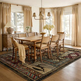 Rustic Cabin Area Rug 8x10,Western Rugs for Living Room Bedroom,Brown Rug