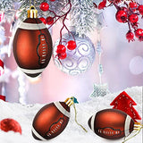6Pcs Classic Football Baseball Xmas Ball Ornaments, Collection Sports Theme Tree Decor, Christmas Tree Skirt Decoration Supplies (Red)