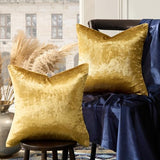 GIGIZAZA Gold Velvet Decorative Throw Pillow Covers,18x18 Pillow Covers for Couch Sofa Bed 2 Pack Soft Cushion Covers