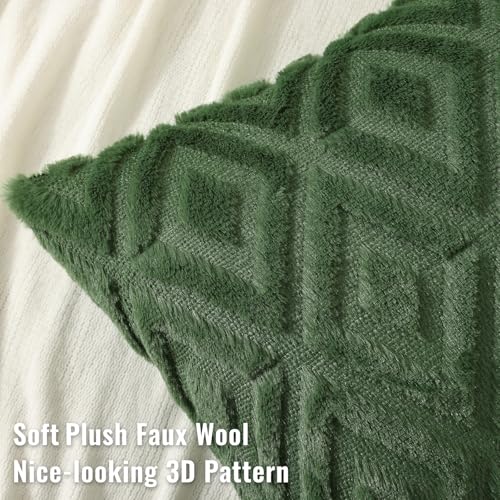 decorUhome Fall Faux Fur Forest Elf Throw Pillow Covers 22x22 Set of 2