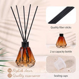 8 Pcs Sizes Reed Diffuser Set with 40 Sticks, Brown Fragrance Glass Diffuser Bottles with Lids for Home Oil Fragrance Decoration Girl Women Gift (60ML)