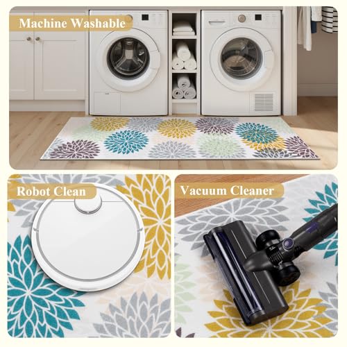 Kitchen Rugs Set 3 Piece, Non Slip Washable Kitchen Mats for Floor
