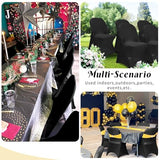 Black Chair Covers Stretch Folding Chair Covers Universal Spandex Fitted Chair Slipcovers for Wedding Dining Party Banquet Holidays Celebration Trade Show Craft Show Decoration (36 Pack)