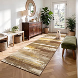 Runner Rug 2x6, Abstract Non-Slip Washable Rug for Hallway, Brown