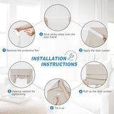 RYB HOME Tricia Room Darkening Curtains for French Door, Nature Linen Blended Privacy Roll Up Door Curtains and Drapes Blinds for Sightseeing and Window Decor, W26 x L69 inch, 1 Pc, Khaki
