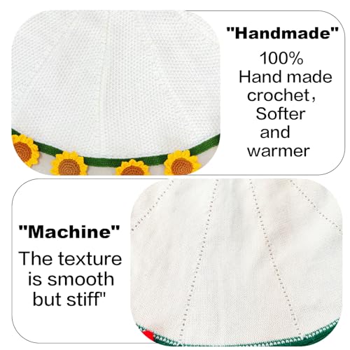 Crochet Sunflower Bouquet Blanket, Handmade Flower Blankets, 59 Inch Round Floral Knitted Gifts for Mother's Day, Birthday, Teacher, Friend, Home Decor, Sofa（Finished Product）