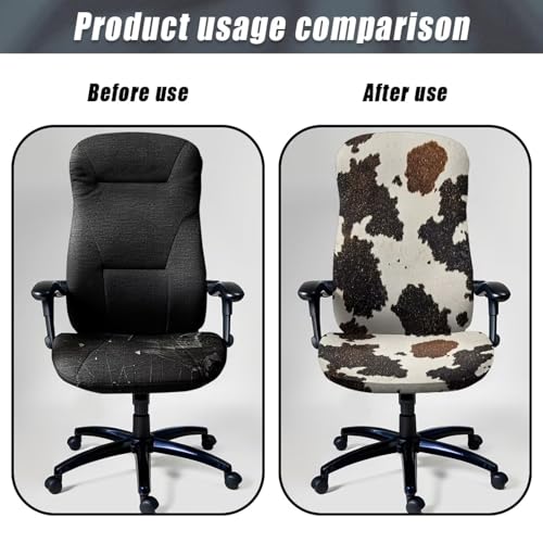 Cow Print Universal Office Chair Cover Stretchable Elastic Desk Chair Cover Dustproof Computer Chairs Slipcover