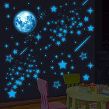 Glow in The Dark Stars for Ceiling, Starry Sky Stars and Moon Wall Decals, Space Solar System Galaxy Planets Wall Decors, for Kids Nursery Bedroom Living Room, Birthday Party Christmas