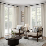 Natural Pinch Pleated Linen Curtains 96 Inches Long for Living Room Bedroom Birch Thick Linen Textured Memory Trained Light Filtering Back Tab Pleated Cream Drapes with Hooks Rings 8 FT