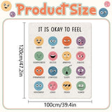 3.3x4 ft Calming Corner Items Calm Corner Classroom Rug Feelings Chart Emotion Area Rug Back to School Floor Mat Soft Fluffy Mental Health Non-Slip Play Carpet for Nursery Playroom Bedroom Living Room