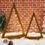 Christmas Decorations-2PCS Light Up Wooden Christmas Tree- Handmade Tabletop Christmas Tree with Light for Farmhouse Home Kitchen Table Mantle Shelf Party Decor