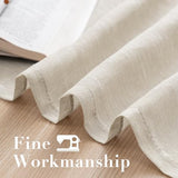 H.VERSAILTEX Natural Linen Sheer Curtains Flax Linen Blended Curtain Panels Living Room, Nickel Grommet Semitransparent Semi-Sheer Soft Privacy Drapes, Natural, 84 inches Long 2 Panels