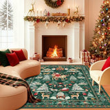 Christmas Rug 5x7 Area Rugs for Living Room Bedroom, Green