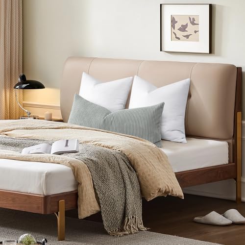 SAVORI Down Feather Throw Pillow Inserts 12x20 Euro Pillow Inserts, Soft Fluffy Throw Pillows with Cotton Cover, Decorative Throw Pillows for Couch Sofa Bed-White