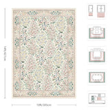 10x14 Large Area Rugs, Machine Washable Low Pile Floral Rugs for Living Room, Bedroom, Boho Style with Non-Slip Backing Nursery Rug(Pink Floral)