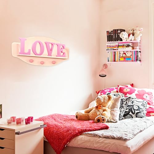AOCEAN 8 Inch Pink Wood Letters Unfinished Wood Letters for Wall Decor Decorative Standing Letters Slices Sign Board Decoration for Craft Home Party Projects (A)