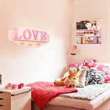 AOCEAN 8 Inch Pink Wood Letters Unfinished Wood Letters for Wall Decor Decorative Standing Letters Slices Sign Board Decoration for Craft Home Party Projects (A)