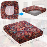 YISUN Sofa Couch Cushion Covers, Stretch Printed Couch Seat Slipcover, Soft Couch Cover for Dogs, Washable Non-Slip Furniture Protector for Sectional Armchair Loveseat (Red Flower, 2 piece)