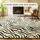 Zebra Hallway Runner Rugs 2×6: Modern Washable Non Slip Kitchen Rug