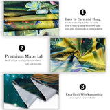 Maccyafst Blacklight Mushroom Tapestry UV Reactive Misty Forest Landscape Tapestry Fantasy Fairy Wonderland Butterflies Wall Hanging Waterfall Jungle Plants Backdrop for Bedroom