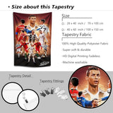 IDOLUSTER Soccer Superstar Cristiano Ronaldo Signed Wall Tapestry Poster For Kids Fans Bedroom Wall Hanging Decoration-Ronaldo Tapestry For Teen Boy Birthday Party Gifts-70x100CM