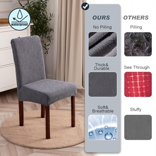 Waterproof Dining Chair Covers, Chair Covers for Dining Room Stretch Parsons Chair Slipcover, for Dining Room Kitchen Chair Protector Cover, Removable, Washable