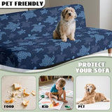 Suobstales Sea Turtle Print Stretch Armless Futon Cover, Futon Mattress Cover Soft Sofa Bed Slipcovers with Elastic Bottom, Foldable Sofa Slipcovers Washable Couch Covers