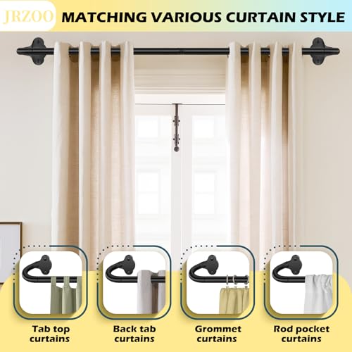 Wrap Around Blackout Curtain Rod 30-45 Inch (2.5-3.75 Ft), 5/8" Adjustable Curved Window Rod for Room Darkening, Modern Single Drapery Rod for Bedroom Windows, Matte Black