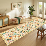 Floral Washable 2x10 Area Rugs Runner Entryway Hallway Yellow/Orange