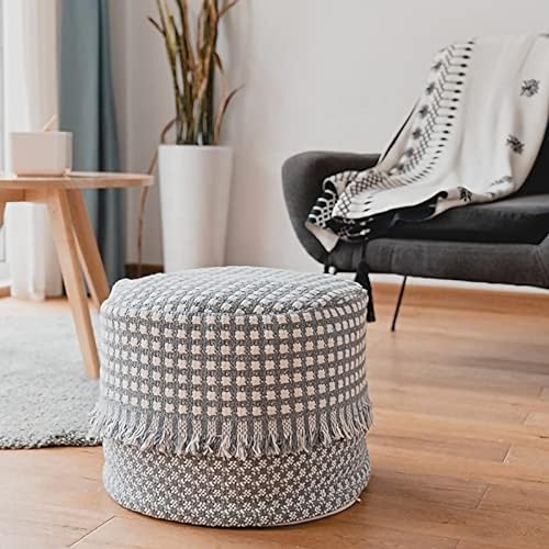 MOCOFO Boho Pouf Cover Unstuffed Square Ottoman Pouf Chair,Home Decor Pouf Cover(Green,40x40x30cm)