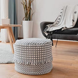 MOCOFO Boho Pouf Cover Unstuffed Square Ottoman Pouf Chair,Home Decor Pouf Cover(Green,40x40x30cm)