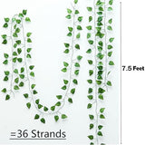 270 Feet 36 Pack Fake Greenery Hanging Garland, Artificial Ivy Leaf Plants, Vine Leaves, Flowers Foliage for Bedroom Garden Wall Decor