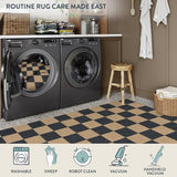 Lahome Checkered Easy Jute Kitchen Runner Rug, 2x8 Outdoor Rugs Washable