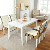 Beige Chair Cover Dining Room Seat Covers Waterproof Chair Cushion with Straps 18.5x58.2 Inch Versatile Washable Soft Protectors for Armless Dining Chairs Set of 1