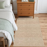 Lahome Farmhouse Washable 3x5 Entryway Rug, Non-Slip, Beige/Brown