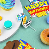 Cartoon Story Birthday Candles Blue Sky White Clouds Small Rocket Candle Holder Cartoon Themed Birthday Party Supplies (No.2)