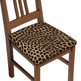 (Leopard Print) Stretch Seat Covers Set of 2 for Dining Room Chairs Elastic Chair Cushion Slipcovers for Kitchen Office