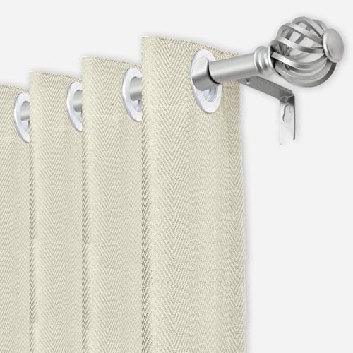 Luvenia Silver Decorative Curtain Rods, 28 to 48 Inch (2.3-4Ft), Small Curtain Rod For Bedroom, Living Room, Kitchen, Farmhouse