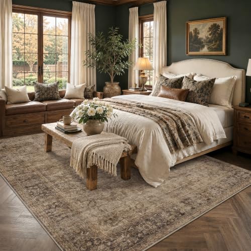 HelloTree 8x10 Vintage Washable Living Room Area Rug