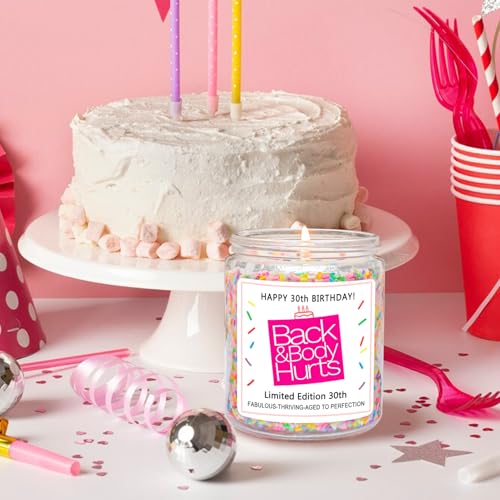 Homsolver 30th Birthday Decorations Gifts for Women Men, Happy 30th Birthday Candle Gift for Her Him, Funny 30 Years Old Ideas - Vanilla Candles