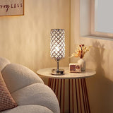 Hong-in Crystal Lamp Touch Control Set of 2, Sliver Crystal Table Lamps with USB C+A Ports & AC Outlet, 3-Way Dimmable Nightstand Touch Lamp, Modern Bedside Table Lamp for Bedroom(Bulbs Included)