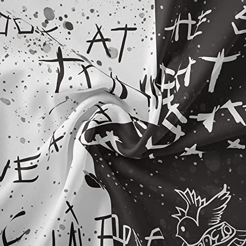 LWZAYS Rapper Wall Tapestry Lil Peep Tapestries Juice Wrld Black and White Star Tapestry for Bedroom Dorm Hip Hop Home Decorations Wall Hanging 60'' X 50''