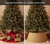 27in Farmhouse Christmas Tree Collar - Tree Basket - Natural Woven - Base Cover for Christmas Tree - Tree Skirt - Tree Ring